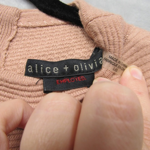 Alice + Olivia Sweater Dress Large Hana Womens Sleeveless Mock Neck Midi Pink - Picture 9 of 15